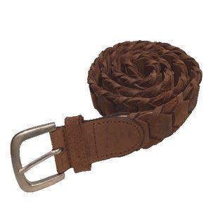 Vintage Distressed Brown Leather Belt - Soft and Supple - Sz ML
